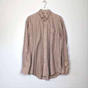 Peter Millar Men's Houndstooth Button Down Dress Shirt Large